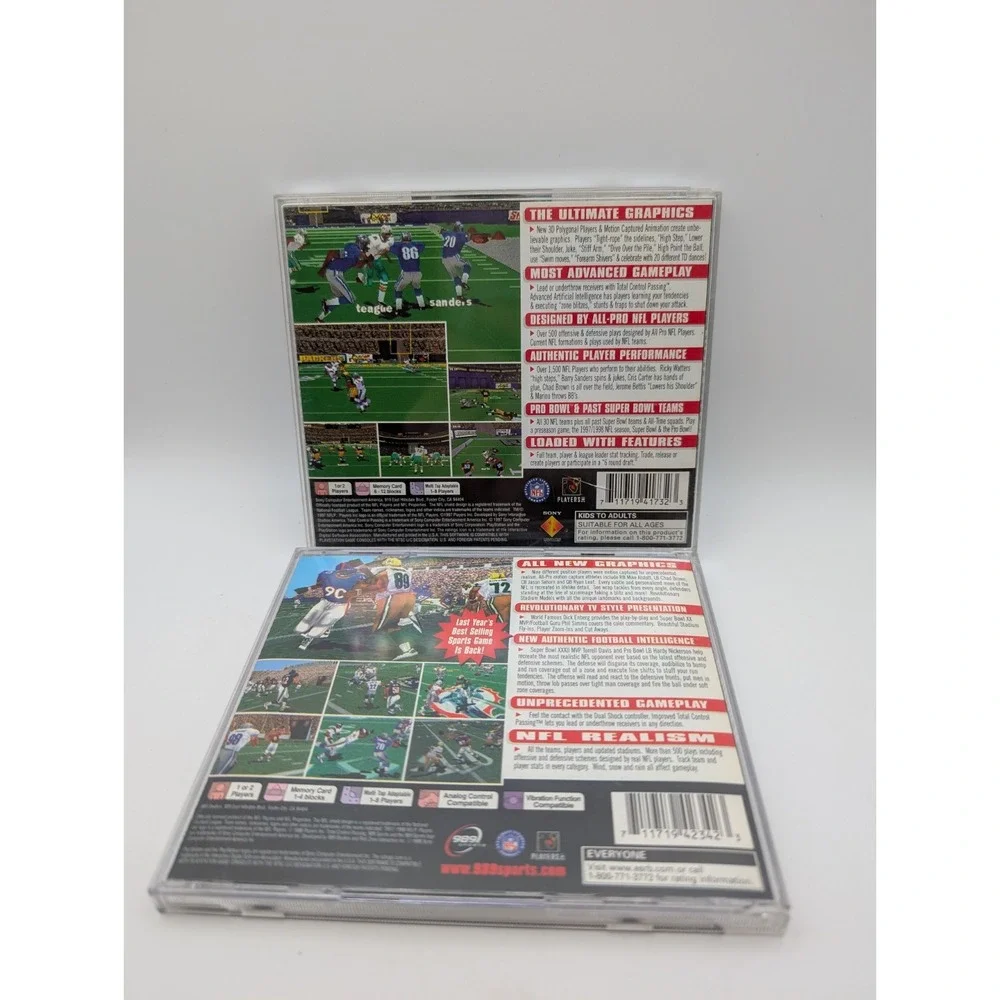NFL GameDay 98 & 99 (Sony PlayStation 1 PS1, 1997) COMPLETE CIB, TESTED